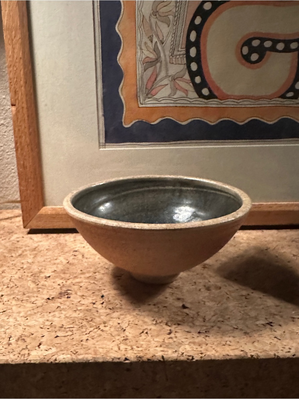 Studio pottery gray inner glazed bowl